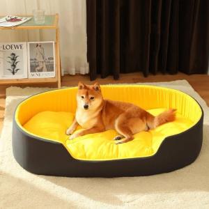 【並行輸入品】 Modern Threads ラグジュアリードッグベッド オックスフォードプリントプラッシュ カドラー 小型~中型犬用