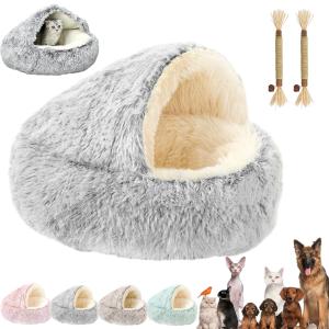 【並行輸入品】 Giantex Calming Dog Bed Fluffy Plush Pet Bed for Couch, Remova