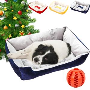 【並行輸入品】 Kigai Watercolor Mushroom Calming Dog Bed Cat Bed Soft Comfortab