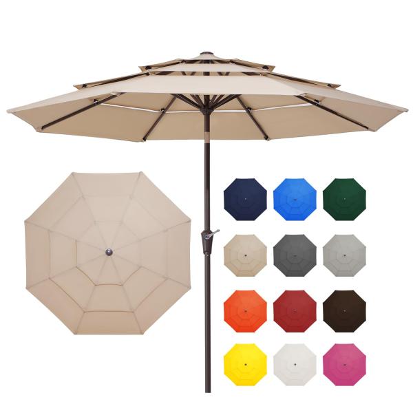 【並行輸入品】 PHI VILLA Cantilever Patio Umbrella with B...