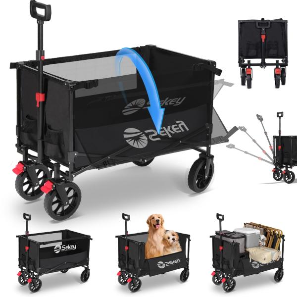 【並行輸入品】 Garden Collapsible Foldable Wagon Cart, 40...