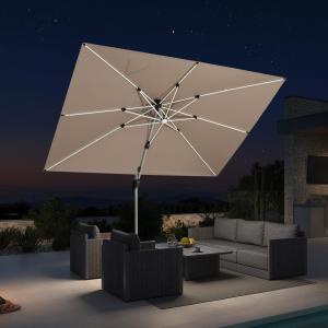 【並行輸入品】 Weather Station Patio Sun Umbrella, Tilt and Crank, Great for Ou