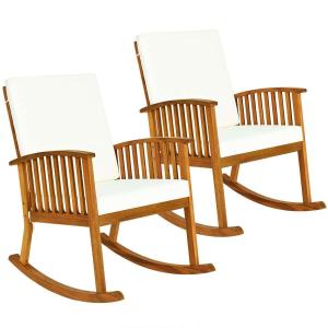 【並行輸入品】 LKOP Outdoor Glider Rocking Chair 2 PCS Patio Rattan Rocker Chai