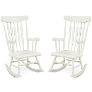 【並行輸入品】 HKYH 2 Pieces Patio Rattan Rocker Chair Outdoor Glider Wicker Ro