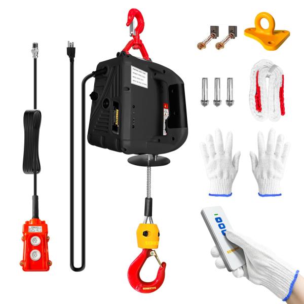【並行輸入品】SENKEYFE パワー電動ポータブルホイストウインチ1500ポンド、3イン1電気ケー...
