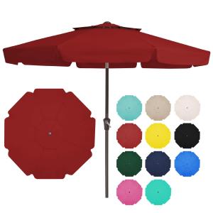 【並行輸入品】 LANMOUNTAIN (ランマウンテン) 8フィート 大型ビーチパラソル 高耐久 耐風 ポータブルサンシェード 傾斜ポール&サン