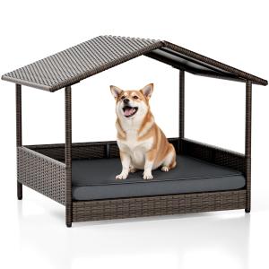 【並行輸入品】 Calming Dog Bed, Fluffy Donut Dog & Cat Bed Washable, Round Anti