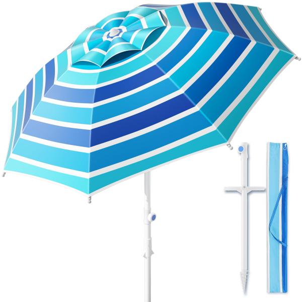 【並行輸入品】 ZLECTIO 9FT Outdoor Patio Stripes Table Um...
