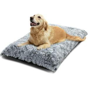 【並行輸入品】 Rouhome Tartan Cozy Dog Anti Anxiety Calming Bed Square, Festi
