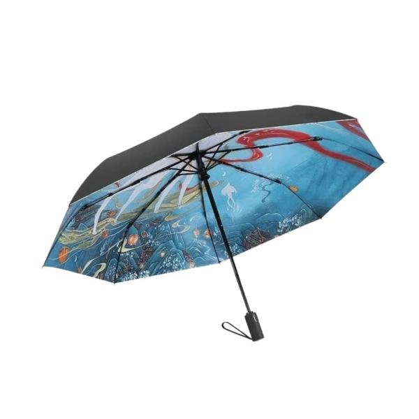 【並行輸入品】 Portable Umbrella for Travel Folding Autom...