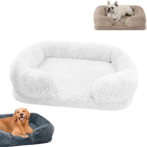 【並行輸入品】 Calming Dog Bed Donut Cat Bed Washable Detachable Round Pillow F