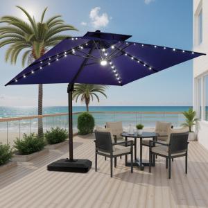 【並行輸入品】 6.5'x6.5' Square Patio Umbrella Outdoor Table Umbrella, 8.2'x8.2