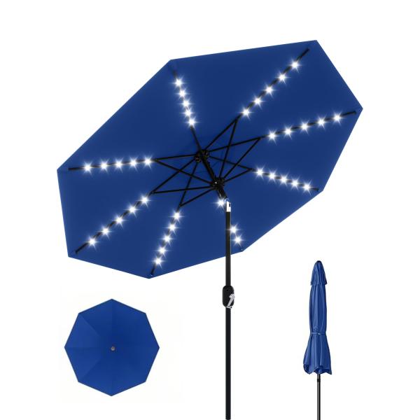 【並行輸入品】 Yaheetech 9FT Solar Powered Patio Umbrella...