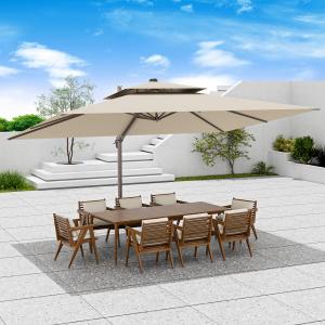 【並行輸入品】 PURPLE LEAF Cantilever Umbrella 9' X 12' Outdoor Double Top Delu