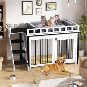 【並行輸入品】 Dogbed4less プレミアムヘッドレスト枕 整形外科用クールメモリーフォーム犬用ベッド 大型犬用ベッド 洗濯可能なデニムブル