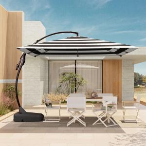 【並行輸入品】 KioGro 大型パティオ傘(ベージュ) KioGro 13ft Outdoor Patio Umbrella, Double S