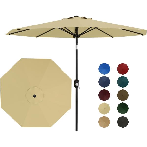 【並行輸入品】 Amenitlif 9ft Patio Umbrella, Outdoor Umbr...