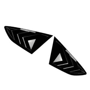 【並行輸入品】 GZYF Side Vent Shutter Rear Window Louver Vent Trims Glossy Blac