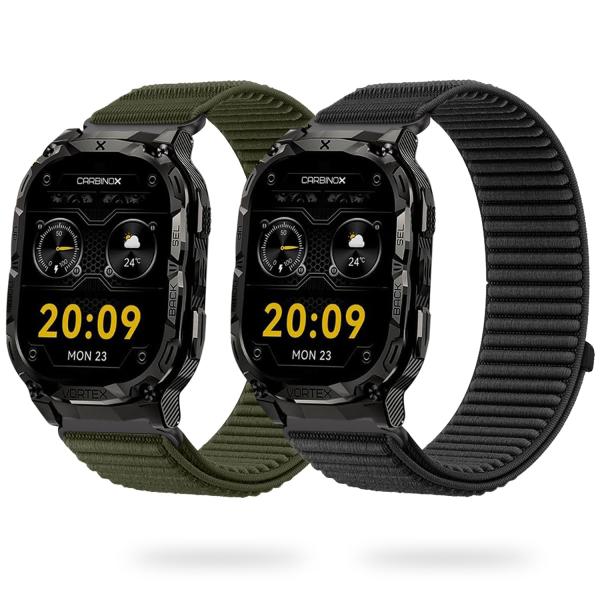 【並行輸入品】LYSANDRA 2本パック 22mm スポーツナイロンバンド Carbinox Bl...