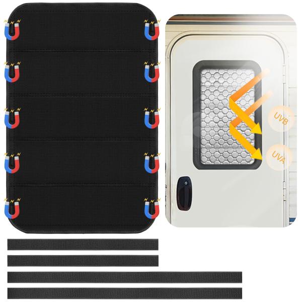 【並行輸入品】 RV Door Window Shade 25'' x 16'', Foldable...