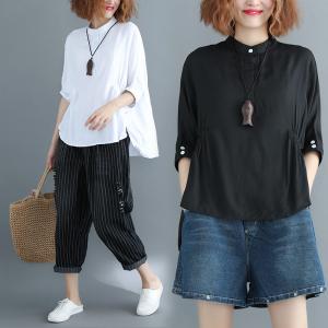 トップス レディース カットソー きれいめ  ゆったり 五分袖 夏 大きいサイズ  体型カバー 着やせ