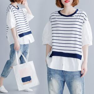 カットソー レディース 半袖 ストライプ Tシャツ トップス