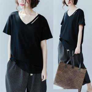 VネックTシャツ 半袖 レディース カットソー Tシャツ