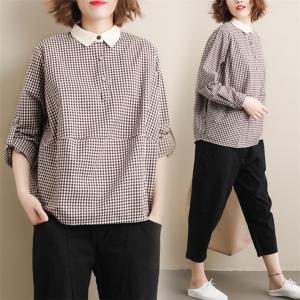 シャツ レディース 長袖 チェック柄 ブラウス フォーマル