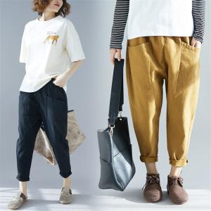 クロップドパンツ ボトムス リネン 可愛い アンクルパンツ