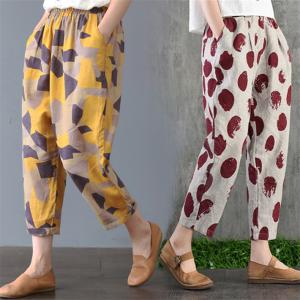 レディース パンツ 体型カバー 大きいサイズ 花柄