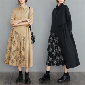 シャツワンピース レディース 春秋 ロングワンピ 長袖 ギャザー ゆったり 個性的な着こなし カジュアルにもフォーマルにもお使いいただける オシャレ Yl158 New Forest Heart 通販 Yahoo ショッピング