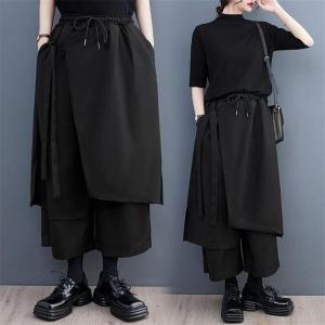 サルエルパンツ バルーンパンツ レディース ウエストゴム 九分丈
