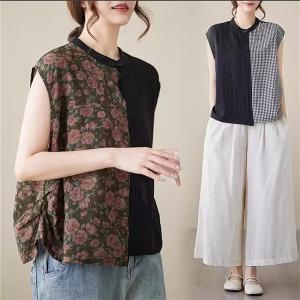 シャツ ブラウス レディース 夏トップス 綿10...の商品画像