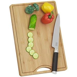 BAMEOS まな板 まないた 溝付き 菜板 天然竹製 カッティングボード 両面使えるリバーシブルタイプ カットボード 台所 キッチン 家庭