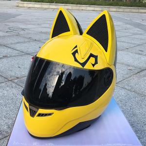 装飾用ヘルメット 取り外し可能猫耳 フルフェイスヘルメット 可愛い