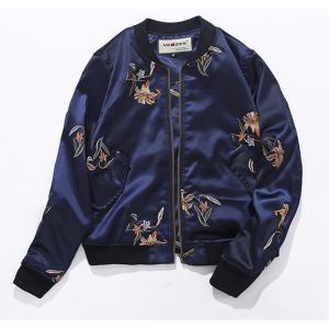 ヨコスカ] 男女兼用 US・NAVY刺繍マーク スカジャン リバーシブル
