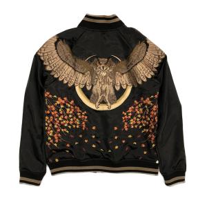 ヨコスカ] 男女兼用 US・NAVY刺繍マーク スカジャン リバーシブル