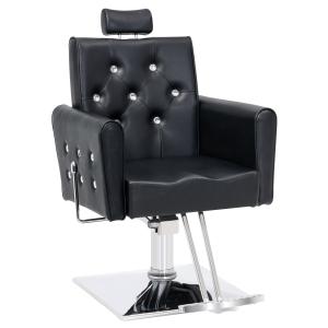BarberPub サロンチェア スタイリングチェア バーバーチェア クラシック 油圧 リクライニング アンティーク 美容椅子 360°回転 高さ調節  合成皮革 3123｜new-value