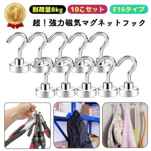 マグネットフック 強力 ネオジム磁石 10個セット