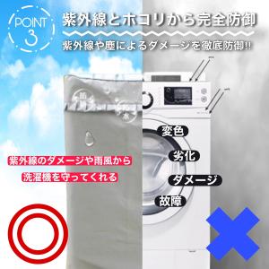 洗濯機カバー 屋外 防水 4面 厚手 洗濯機 ...の詳細画像4