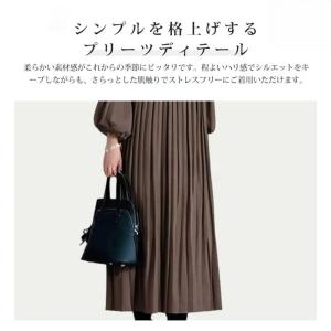 プリーツワンピース 長袖 レディース 秋服 パ...の詳細画像4
