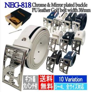 ゴルフ ベルト メンズ PUレザー バックル ベルト ゴルフベルト