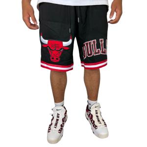 Pro standard NBA シカゴ ブルズ ショートパンツ プロスタンダード ハーフパンツ BULLS 黒 ブラック ワッペン 刺繍 メンズ ●hp308｜neweditionhiphop