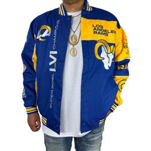 希少　リーボック×N F Lコラボ　ロサンゼルスラムズチームジャケット Fanatics（ファナティクス） FANATICS RAMS 2022 Champion Reversible