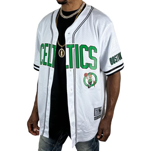 ProStandard ボストン セルティックス ベースボール メッシュ シャツ CELTICS 白...
