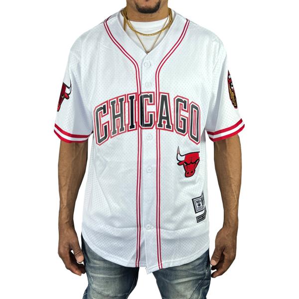 ProStandard シカゴ ブルズ ベースボール メッシュ シャツ Bulls 白 ホワイト 赤...