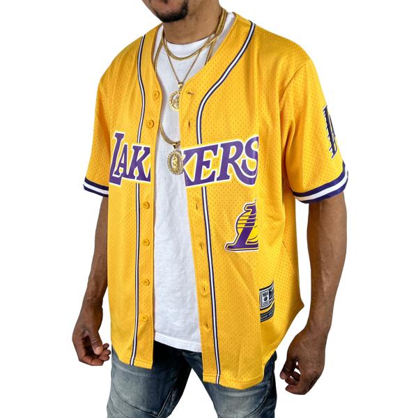 ProStandard ロサンゼルス レイカーズ ベースボール メッシュ シャツ Bulls 黄色 ...