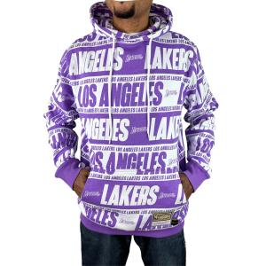 ミッチェルアンドネス LAKERS レイカーズ プルオーバー Team wrap かぶり フーディー...