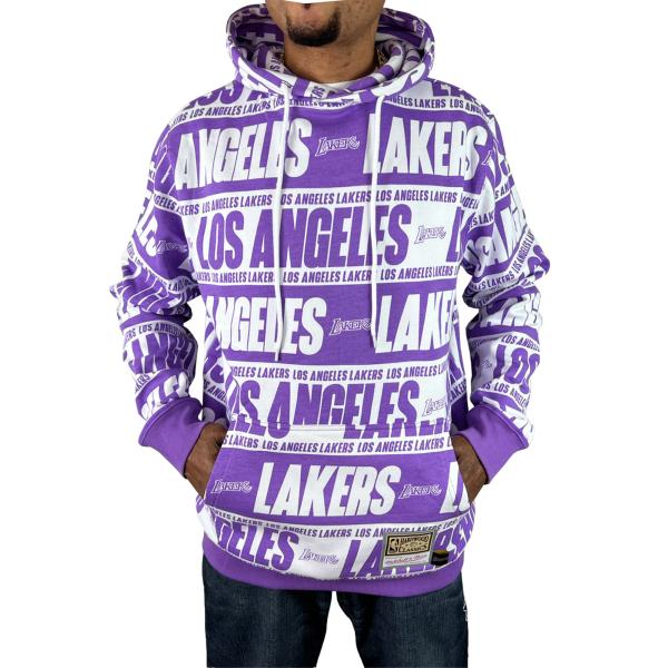 ミッチェルアンドネス LAKERS レイカーズ プルオーバー Team wrap かぶり フーディー...