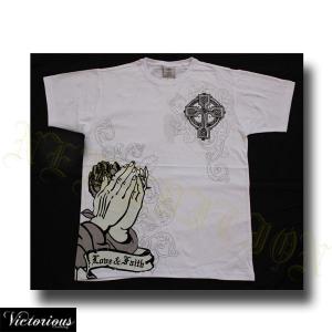 TS-２４４●一万円以上送料無料●VICTORIOUS Tシャツ（pray　hand/Ｗｈｉte）ヴィクトリアス｜neweditionhiphop